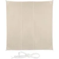 relaxdays Sonnensegel Quadrat in Beige, 4 x 4 m