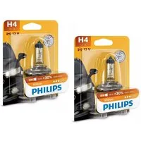 Philips KFZ-Ersatzleuchte 2x H4 Vision Lampe 12V 60/55W Autolampe Glühlampe Birne, H4, P43t, 2 St., Warmweiß