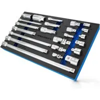 HASKYY Steckschlüssel 23 tlg Steckschlüssel Verlängerung Satz 1/4" 3/8" 1/2"