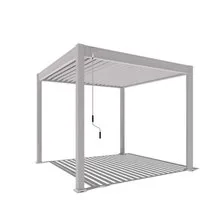 Weide Pergola Classic Pavillon Terrassenüberdachung Aluminium 3 x 3 M Ivory Sand, BxTxH: 300x300x255 cm
