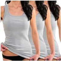 HERMKO Unterhemd 1325 (Pack, 3er) 100 % Bio-Baumwolle Longshirt Tank Top Basic Übergrößen