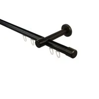 iso-design Gardinenstange Innenlauf 20 mm 1-läufig Endstück Kappe Wandabstand 8 cm, Ø 20 mm, 1-läufig, Fixmaß, Wandmontage, Aluminium, Innenlaufprofil mit Metallsäge kürzbar