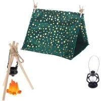 CLTYQ Puppenhausmöbel Camping-Set,Miniatur-Hängestove,Miniatur Wichtel-Accessoires (8tlg), für Puppenhäuser,Camping-Dekoration,Simulationsspielzeug, Zubehör