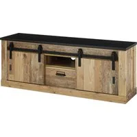 Home affaire Lowboard SHERWOOD, Holz Dekor, mit Scheunentorbeschlag und Apothekergriff, Breite 162 cm
