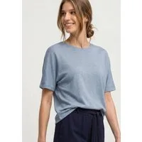 STREET ONE Kurzarmshirt Sommershirt mit Rundhals und Glitzerdetails