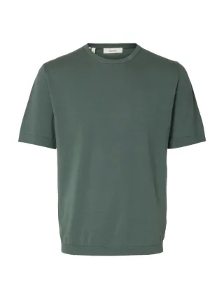 Selected - Strick-T-Shirt - Slhtorino grün - Gr. - S