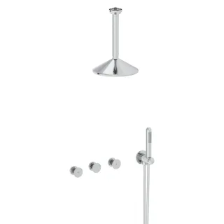 VitrA Liquid Duschsystem mit Duschkopf und Handbrause Wand-/Deckenmontage Chrom,A42777 A42777