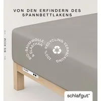 Schlafgut Spannbettlaken PURE BOXSPRING Bio-Baumwolle mit Elasthan, 170 g/m², Bettlaken, Jersey-Elasthan, Gummizug: rundum, (1 Stück), PREMIUM Boxspringbett Laken bis 40 cm Höhe, dehnbar blickdicht, straff