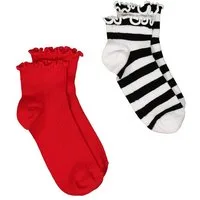 Ulla Popken Kuschelsocken Socken 2er-Pack Kurzschaft Rüschenkante