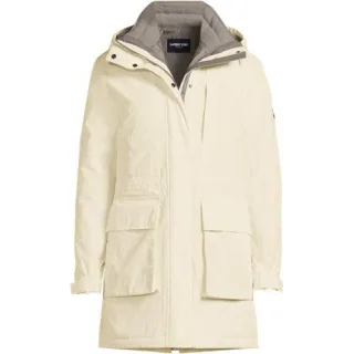Wasserdichter 3-in-1-Parka Squall für Damen, Damen, size: regular, Elfenbein, Polyester/Nylon, by Lands' End