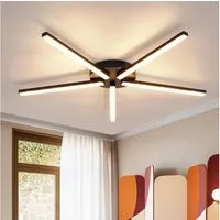 ZMH LED Deckenleuchte 24W Schwarz 3000K Modern Kristall Metall für Wohnzimmer Flur Küche, Augenschutz, LED fest integriert, 3000k, Hochwertiges Material Breite Anwendung
