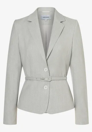 MORE & MORE - Blazer mit Gürtel grau - Gr. - 36