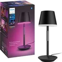 Philips Hue Smarte LED-Leuchte White & Color Ambiance Go Tragbare Tischleuchte schwarz, Abschaltautomatik, Bluetooth, CCT - über Fernbedienung, Dimmfunktion, Farbsteuerung, Farbwechsel, Leuchtdauer einstellbar, Memoryfunktion, Nachtlichtfunktion, RGB