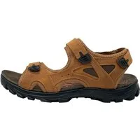 Nowaland Herren Trekkingsandalen aus Leder mit Klettverschluss Trekkingsandale Robuste Trekkingsandalen mit rutschfester Sohle und gepolsterter Sohle