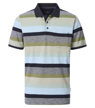 CASAMODA - Poloshirt mit Streifenmuster grün - Gr. - L
