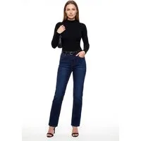 ESRA Regular-fit-Jeans Damen Jeans Straight Leg Stretch Jeans Damen Gerades Bein Jeanshose Straight Jeans Damen Geradeschnitt High Waist Jeanshose bis Übergröße