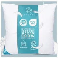 Sandaro Home Federkopfkissen 2000 gr, 100% FEDERFÜLLUNG, 80 x 80 cm, Füllung: 100% Federn, Bezug: Baumwolle