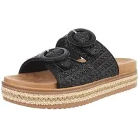 Ital-Design Stylische Damen-Sandalen mit Komfort und modischen Details Plateausandaletten (89372918) Keilabsatz/Wedge Keilsandaletten in Schwarz