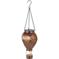 Maximex LED Gartenleuchte Modell Heißluftballon, Ein-/Ausschalter, LED fest integriert, Warmweiß, Solar-Ballon in Bronze-Optik mit Pilzmuster-Lichtprojektion