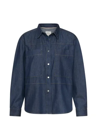 camel active - Jeansbluse mit Brusttaschen indigo blue - Gr. - XS