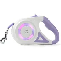 ROJECO Hundeleine mit LED Beleuchtung & Taschenlampe, Touch Bedienung, mit LED-Beleuchtung & integrierter Taschenlampe
