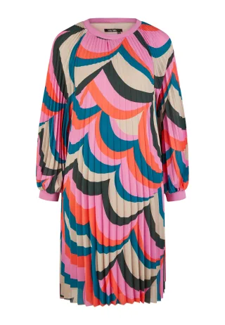 Marc Aurel - Plisseekleid im grafischen Wellen-Druck blush varied - Gr. - 36
