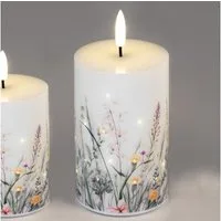 formano LED-Kerze Wiesenblumen, mit Timerfunktion, Weiß, Wiesenblumen, H: 12.5cm