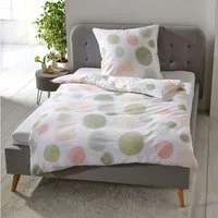 TRAUMSCHLAF Bettwäsche Kreise, Seersucker, 2 teilig, ideale Sommerbettwäsche in herrlicher Seersucker Qualität
