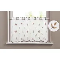 OTTO home Scheibengardine Alphonse (1 St), Durchzuglöcher, transparent, Voile, Bestickt, floral, gemustert, schöne Haptik
