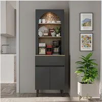 Roomart Küchenregal VENEDIK Küchenschrank 60 cm, Buffet, Schublade in 4 Farben, Buffet- & Mehrzweckschrank, LED Bogennische, Schublade, 4 Farben, 18 mm Platten