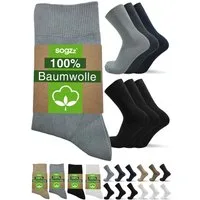 sogzz Businesssocken 6-12 Paar 100% Baumwolle Herren Herrensocken Schwarz Weiß Braun Blau (Business & Freizeit Socken, 12-Paar)