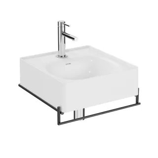 VitrA Equal Set Handwaschbecken 47 cm mit Handtuchhalter Weiß Hochglanz,64079 64079