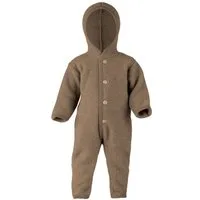 Engel Naturkleidung Overall (1-tlg) Baby Fleece Overall mit Kapuze aus Bio Merinoschurwolle