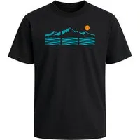 Neverless Oversize-Shirt Herren T-Shirt - Blue Mountain - Printshirt Oversized Relaxed Fit mit Print