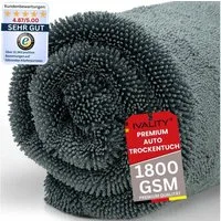 IVALITY Ultra Saugstarkes Auto Trockentuch XXL 80x50 cm Microfaser - 1800 GSM Mikrofasertuch (Keine Wasserflecken oder Schlieren mehr -, 1-tlg., - Innovatives Twisted Towel Trockentuch -, Weltweit saugstärkstes Trockentuch, Premium Qualität, Maschine
