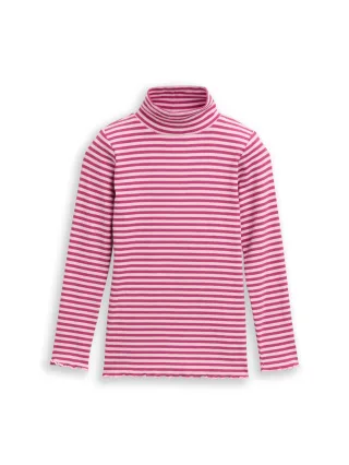 tom tailor kids - Ripp Langarmshirt mit Streifenmuster dark pink stripe - Gr. - 134
