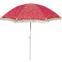 Meinposten Sonnenschirm Strandschirm Gartenschirm BOHO UV30+ Balkonschirm Fransen 150cm, abnickbar
