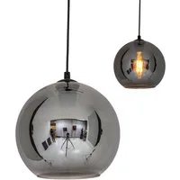 näve Pendelleuchte Vaso, ohne Leuchtmittel, Rauchglas, E27 max. 40W, Pendellänge: 100cm, anthrazit/schwarz