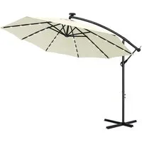 FIVMEN Sonnenschirm Sonnenschirme mit LED Solarbetriebene höhenverstellbarer Schirm, Balkonschirm Gartenschirm UV Schutz mit Solar LED