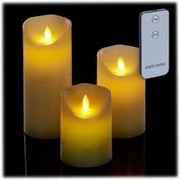 relaxdays LED-Kerze 3er Set mit Fernbedienung