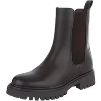 Ital-Design Damen Chelsea Boot Chunky mit Profilsohle Plateaustiefelette (92392481) Blockabsatz Stiefeletten in Braun