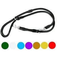 Monkimau Hundeleine Verstellbare Führleine aus echt Leder, Leder (Packung)