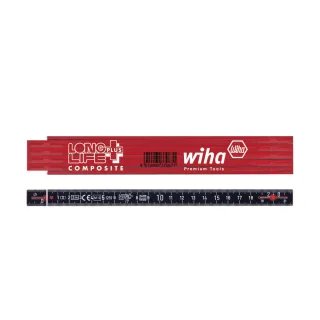 Wiha Gliedermaßstab Longlife Plus Composite 2 m metrisch, 10 Glieder - 10 Stück - 37067