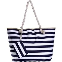 DonDon Strandtasche Shopper wasserabweisende Tasche (2-tlg), Große Strandtasche, mit Reißverschluss, inkl. kleinem Beutel