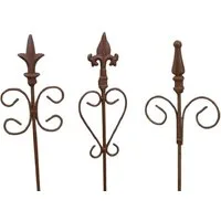 Deko-Impression Gartenstecker 3 Stück dekorative Rankstäbe, Rankhilfe, verzierte Spitze, Eisen, Rost (3-St)