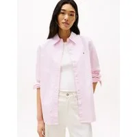 Tommy Hilfiger Hemdbluse OXFORD RELAXED FIT SHIRT mit Hemdblusenkragen und Stickerei Baumwolle, relaxed fit