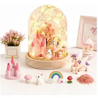 Wootoy Kreativset Einhorn Nachtlicht Bastelset Kinder DIY LED-Nachtlicht, (mit Bebilderte Schritt-für-Schritt-Anleitung, 1-tlg., verbindet kreatives Gestalten mit spielerischem Lernen), Geschenkidee für Kinder und Einhorn-Fans mit dekorativem Mehrwer