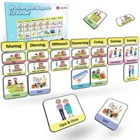 Likarto Lernspielzeug Magnet-Set für Wochenplaner, 198 Magnete zur Wochenplanung, Für alle magnetischen Oberflächen