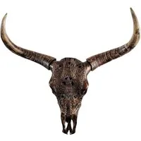 MichaelNoll Wanddekoobjekt Stierkopf Bullenschädel Polyresin Riesig - Wanddeko - Deko - XXL 72 cm