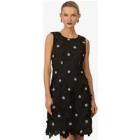 Kraimod Cocktailkleid mit 3D-Blüten und Perlen